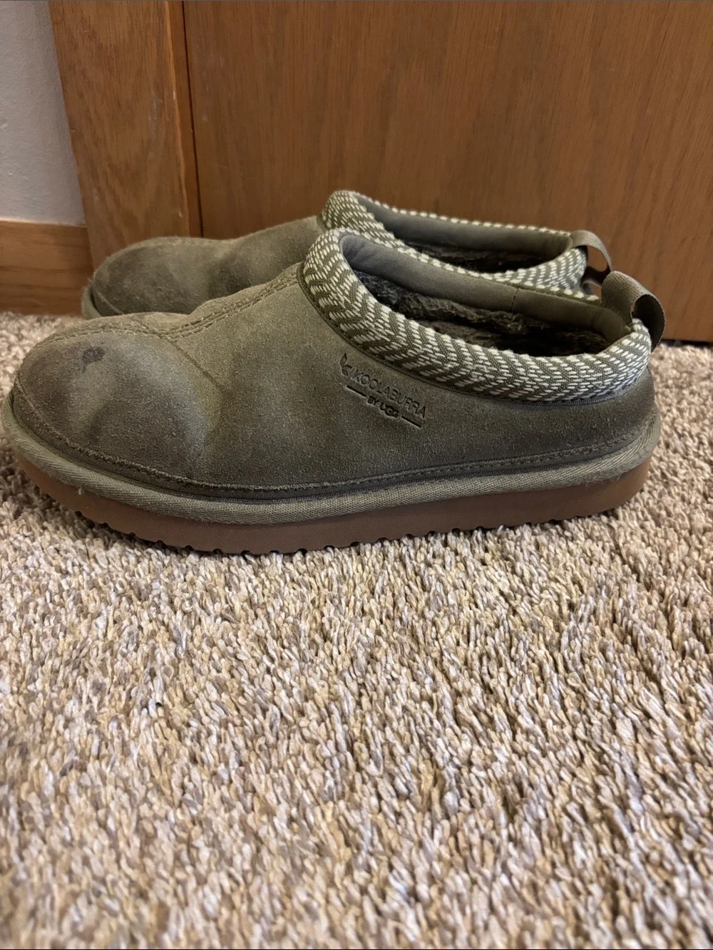 Koolaburra Olive Green Kids Slip-On Suede Clogs